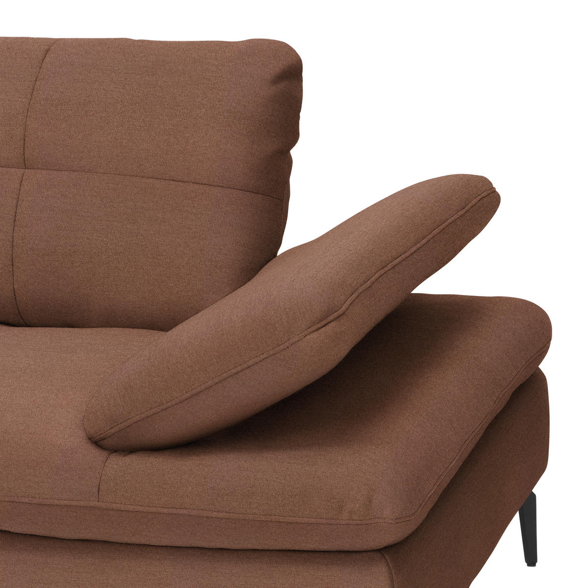 ECKSOFA in Webstoff Braun  - Schwarz/Braun, Design, Textil/Metall (179/301cm) - Chilliano