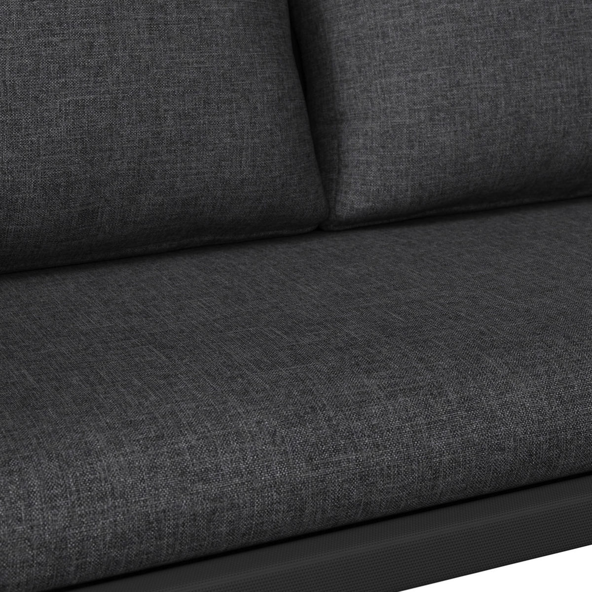 LOUNGEGARNITUR Eisen  - Anthrazit/Schwarz, MODERN, Glas/Textil (125/75/76cm) - Ambia Garden