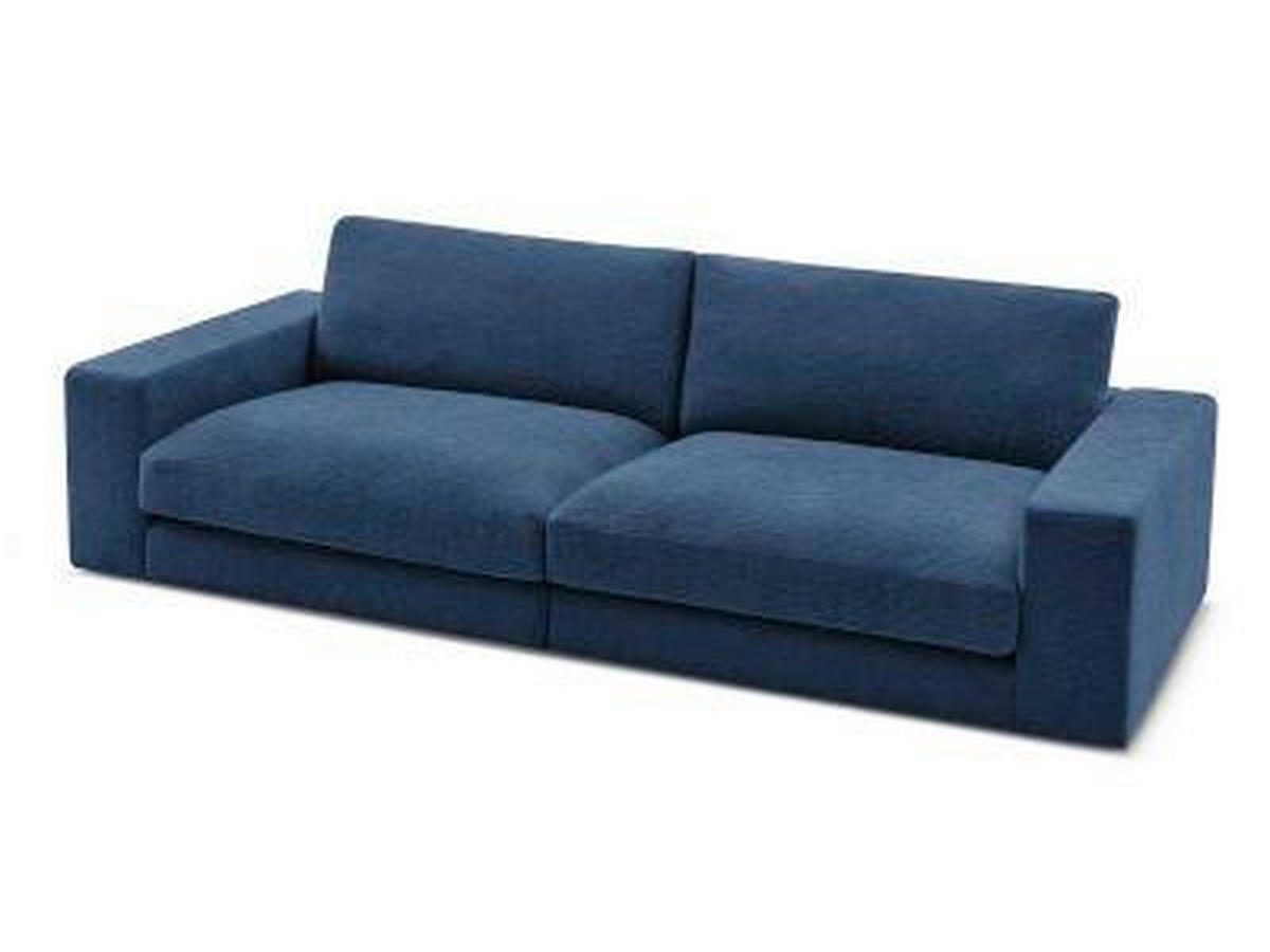 3-SITZER-SOFA LEONARD Struktur Dunkelblau  - Schwarz/Dunkelblau, MODERN, Kunststoff/Textil (274/77/109cm)