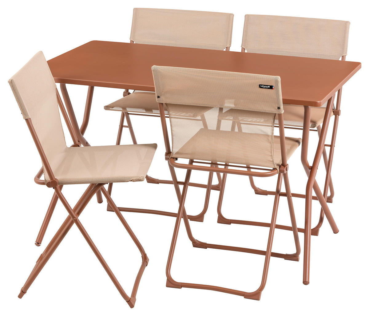 GARTENKLAPPTISCH 120/64/73 cm Metall rechteckig  - Rot, Basics, Metall (120/64/73cm) - Lafuma Mobilier