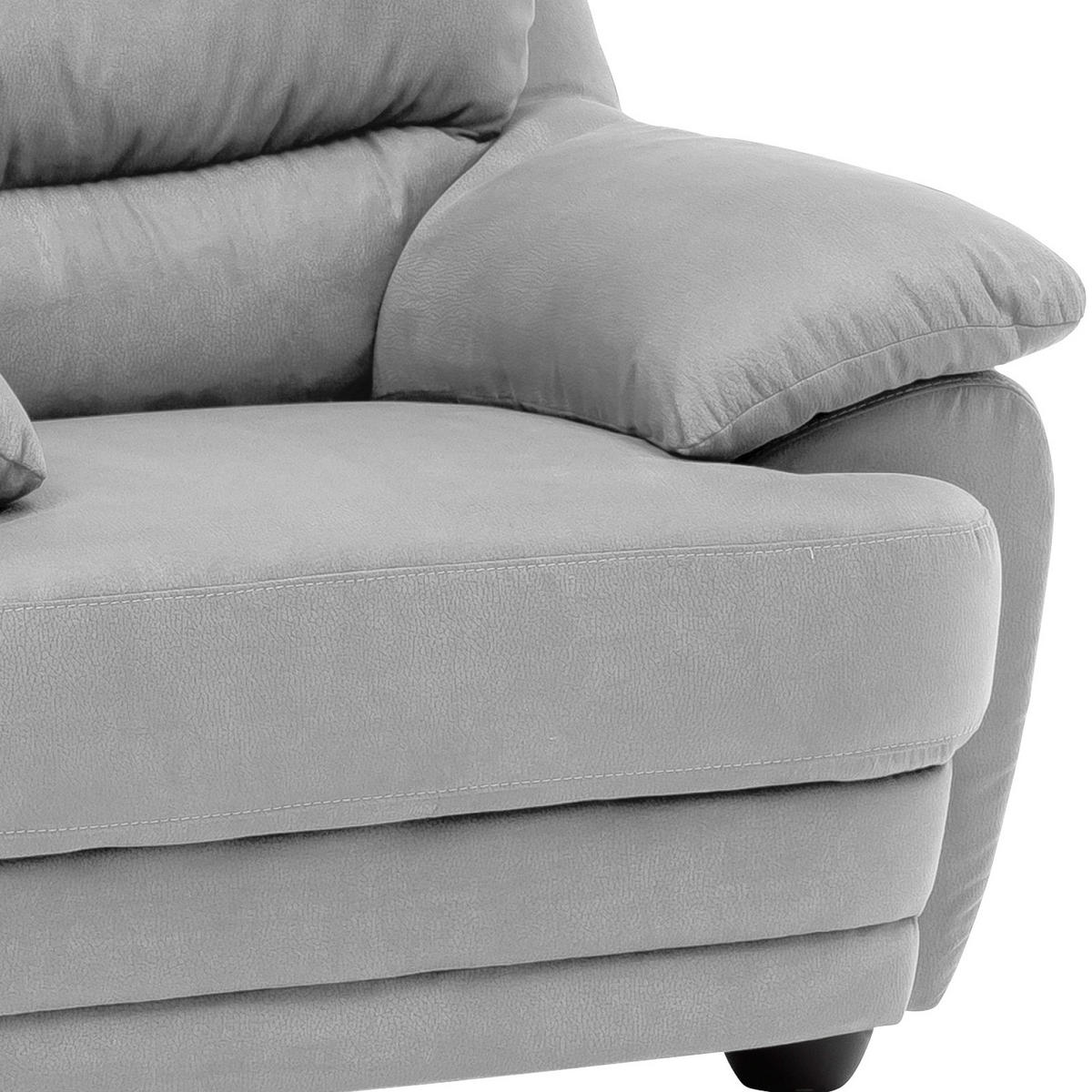SESSEL in Mikrofaser Hellgrau  - Hellgrau/Schwarz, Design, Kunststoff/Textil (117/97/100cm) - Livetastic