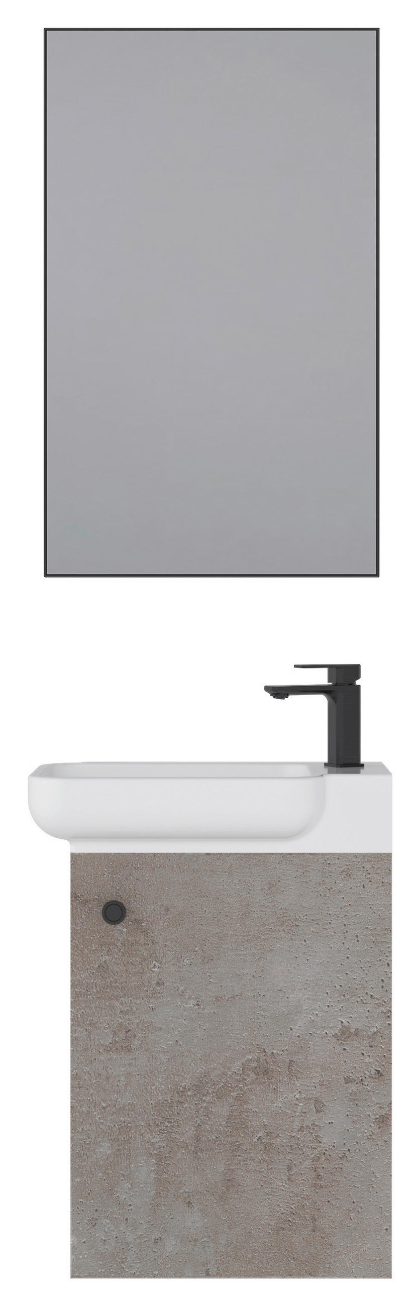 GÄSTEBAD 55 cm  - Weiß Hochglanz/Schwarz, MODERN, Keramik/Holzwerkstoff (55cm) - MID.YOU