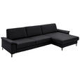 ECKSOFA  in Echtleder Anthrazit  334/176 cm  - Anthrazit/Schwarz, Design, Leder/Metall (334/176cm) - Dieter Knoll