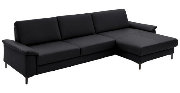 ECKSOFA  in Echtleder Anthrazit  334/176 cm  - Anthrazit/Schwarz, Design, Leder/Metall (334/176cm) - Dieter Knoll