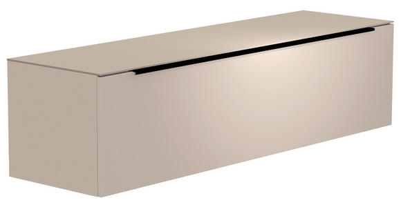 LOWBOARD  160/41/45 cm  Beimöbel erhältlich, hängend, Abdeckplatte aus Glas  - Sandfarben/Schwarz, Design, Glas/Holzwerkstoff (160/41/45cm) - Moderano