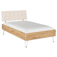 BETT 120/200 cm  in Eiche Artisan  - Champagner/Eiche Artisan, Design, Holzwerkstoff/Textil (120/200cm) - Carryhome