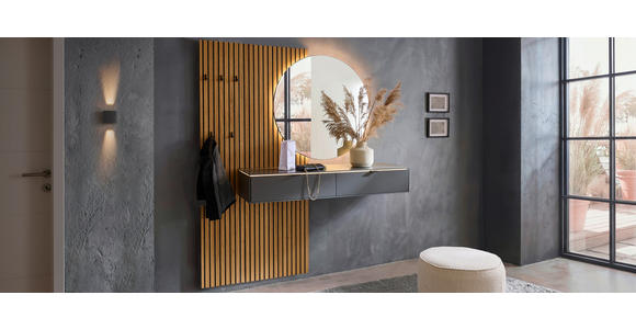 GARDEROBE  in 170/192/40 cm  - Anthrazit/Naturfarben, Design, Glas/Holz (170/192/40cm) - Dieter Knoll