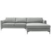 ECKSOFA in Flachgewebe Hellgrau  310/195 cm  - Hellgrau/Schwarz, Design, Textil/Metall (310/195cm) - Schöner Wohnen