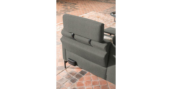 ECKSOFA in Flachgewebe Graubraun  - Anthrazit/Graubraun, Design, Textil/Metall (230/254cm) - Ambiente