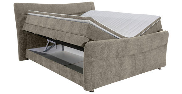 BOXSPRINGBETT 180/200 cm  in Greige  - Chromfarben/Greige, KONVENTIONELL, Textil/Metall (180/200cm) - Esposa