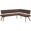 ECKBANK Holz, Textil Wildeiche, Hellbraun  - Wildeiche/Hellbraun, Design, Holz/Textil (190/170cm) - Venda