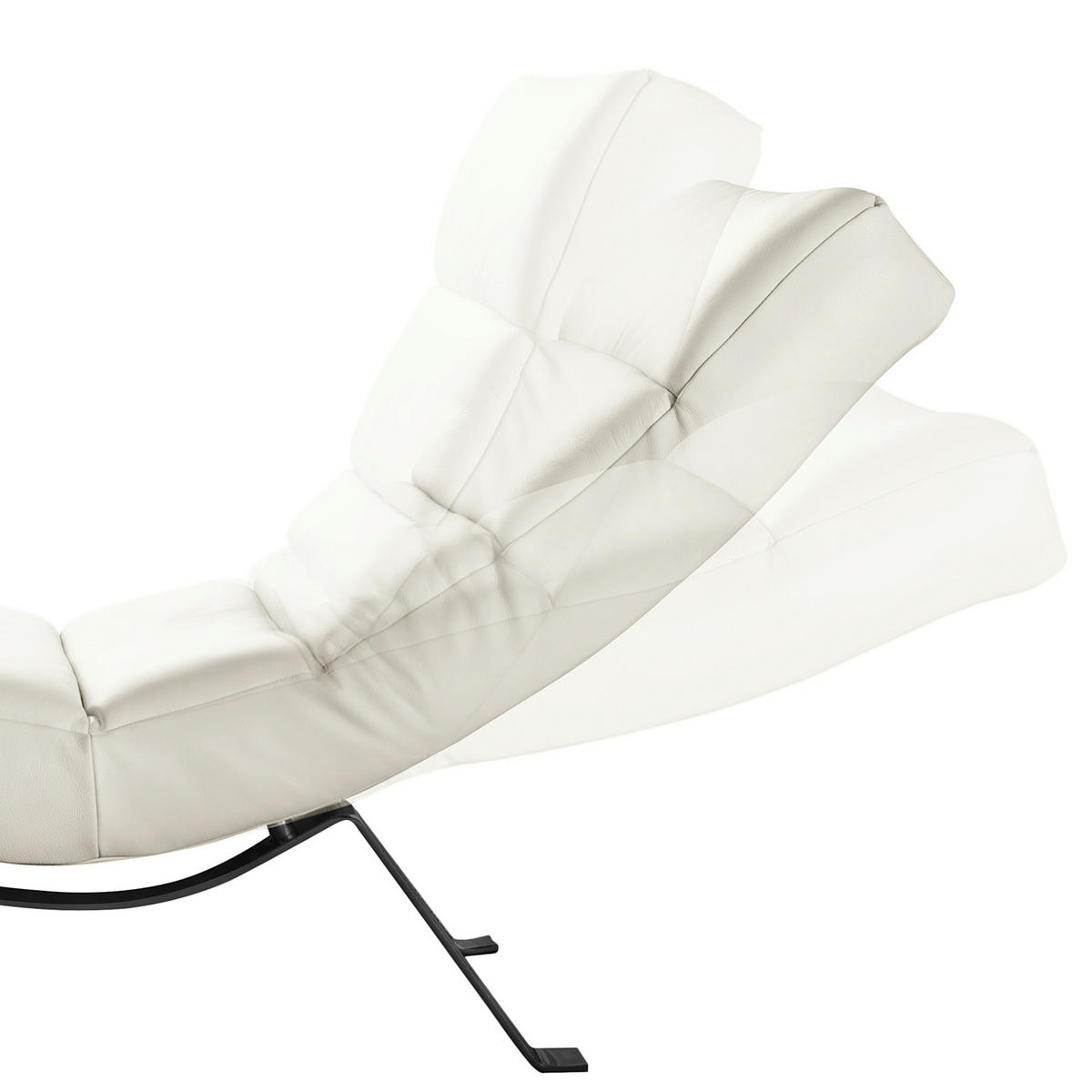 RELAXLIEGE Echtleder Weiß  - Schwarz/Weiß, Design, Leder/Metall (65/65-95/171cm) - Livetastic