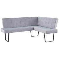 ECKBANK 190/150 cm Samt Hellbraun   - Hellbraun/Schwarz, KONVENTIONELL, Textil/Metall (190/150cm) - MID.YOU