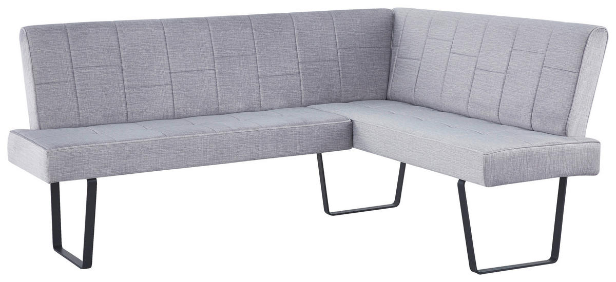 ECKBANK 190/150 cm Samt Hellbraun   - Hellbraun/Schwarz, KONVENTIONELL, Textil/Metall (190/150cm) - MID.YOU