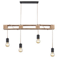 HÄNGELEUCHTE 121/10/120 cm  - Schwarz/Braun, LIFESTYLE, Holz/Metall (121/10/120cm) - Globo