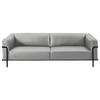 3-SITZER-SOFA in Echtleder Hellgrau  - Hellgrau/Schwarz, Design, Leder/Metall (236/67/96cm) - Johann Jakob
