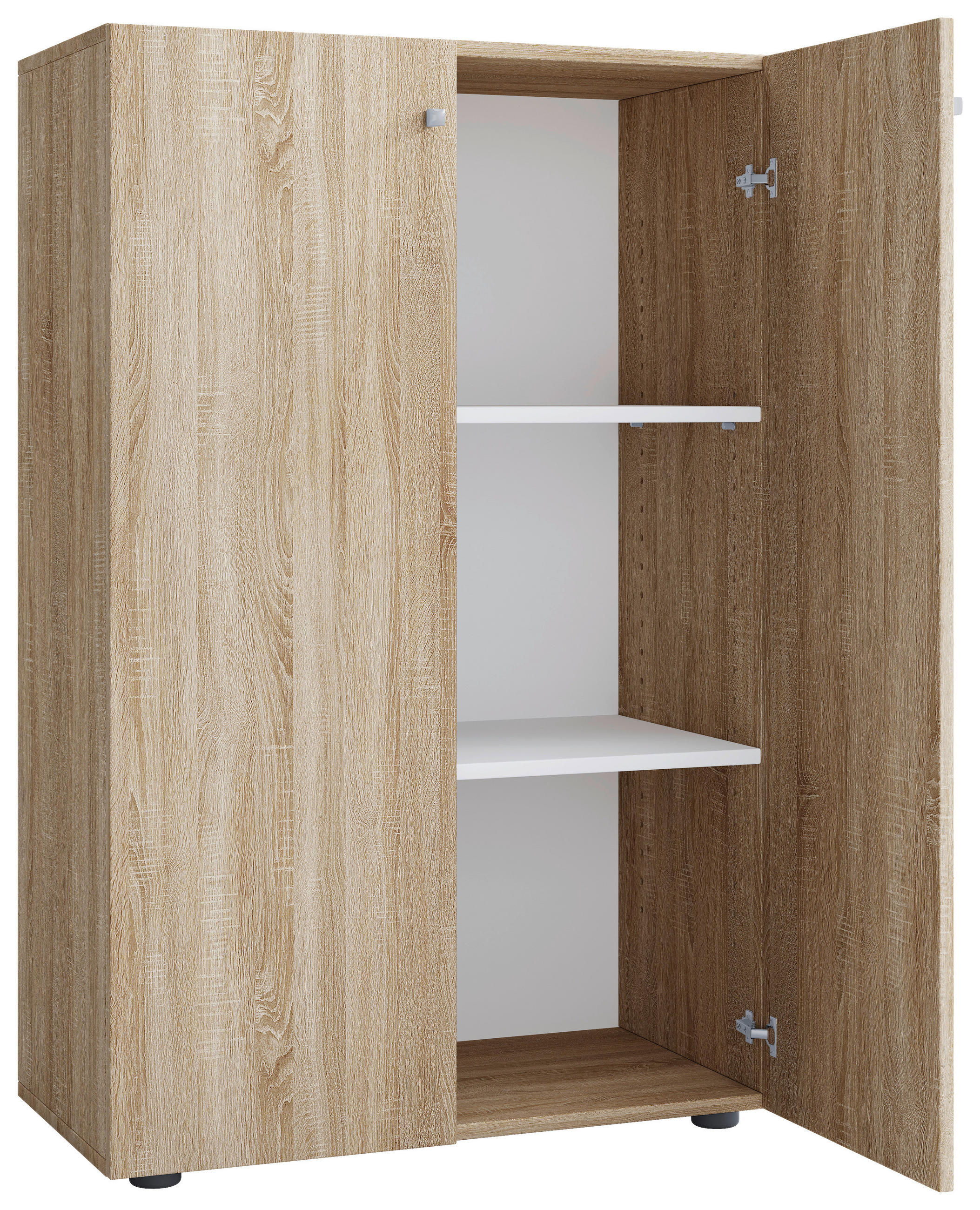 SCHUHSCHRANK Lona 70/110/39 cm  - Silberfarben/Schwarz, Design, Holzwerkstoff/Kunststoff (70/110/39cm) - MID.YOU