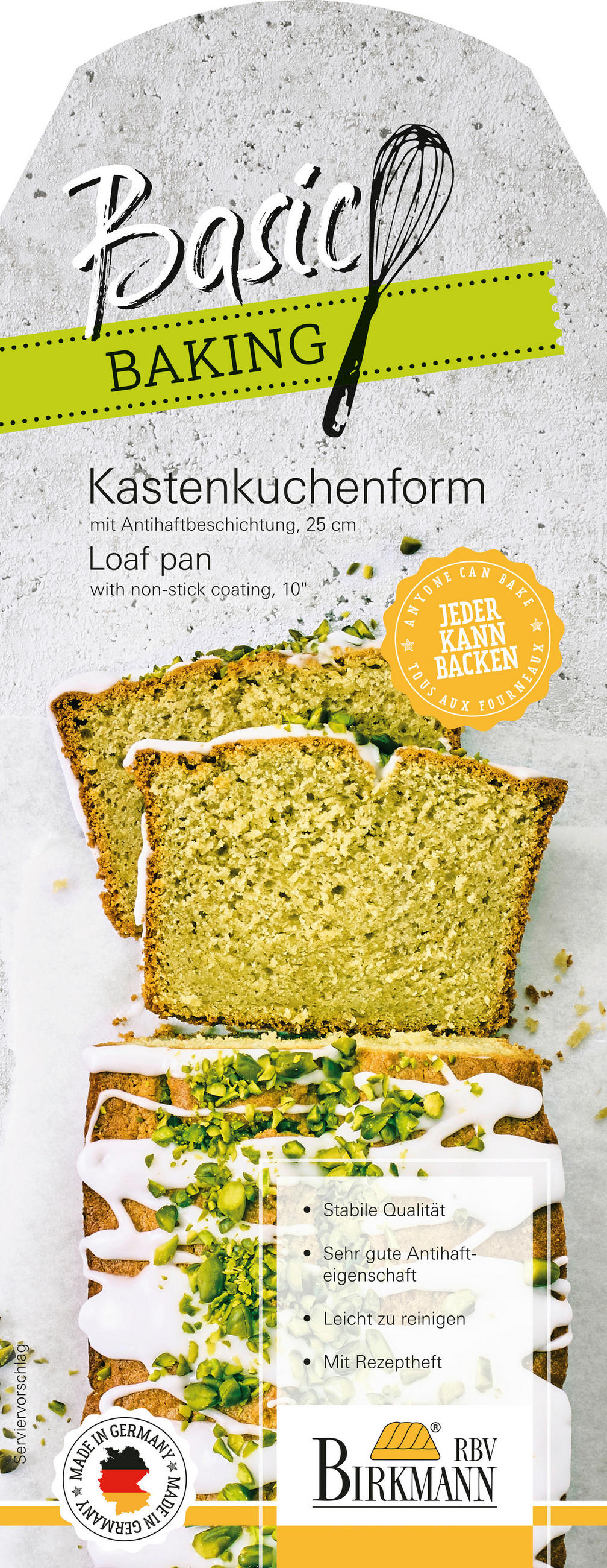 KASTENFORM Basic Baking 25,5/11,5/7,5 cm  - Silberfarben, Basics, Metall (25,5/11,5/7,5cm) - Birkmann