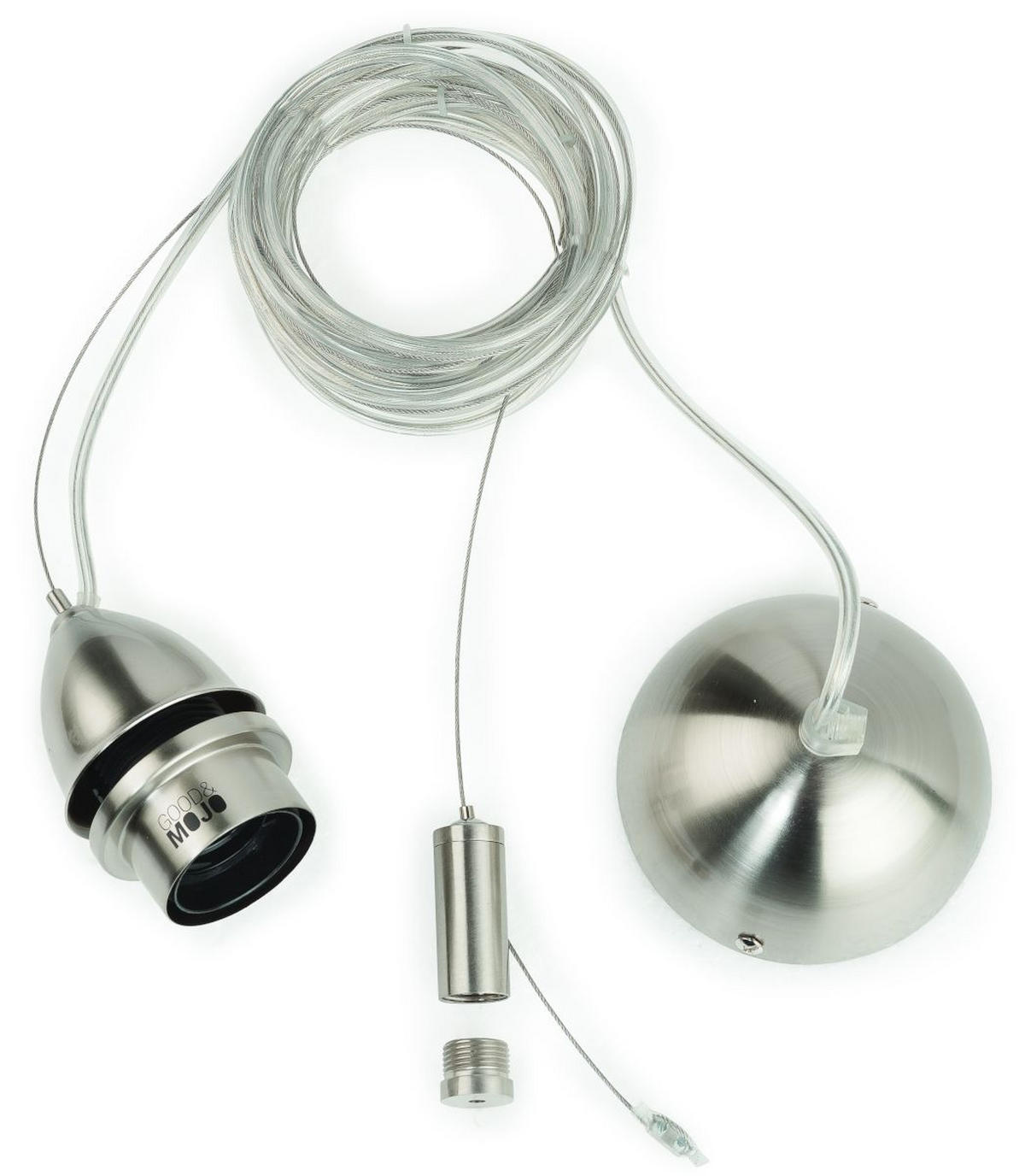 HÄNGELEUCHTE GOOD&MOJO 63/378 cm   - Chromfarben/Braun, Design, Naturmaterialien/Kunststoff (63/378cm) - Good & Mojo
