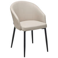 ŽIDLE S PODRUČKAMI, ocel, béžová - černá/béžová, Design, kov/kůže (55/81.5/61cm) - Livetastic