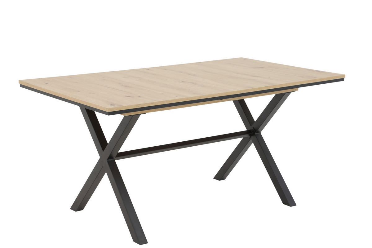 TISCHGRUPPE   - Anthrazit/Eiche Artisan, MODERN, Textil/Metall (160 - 200/76/90cm) - MID.YOU