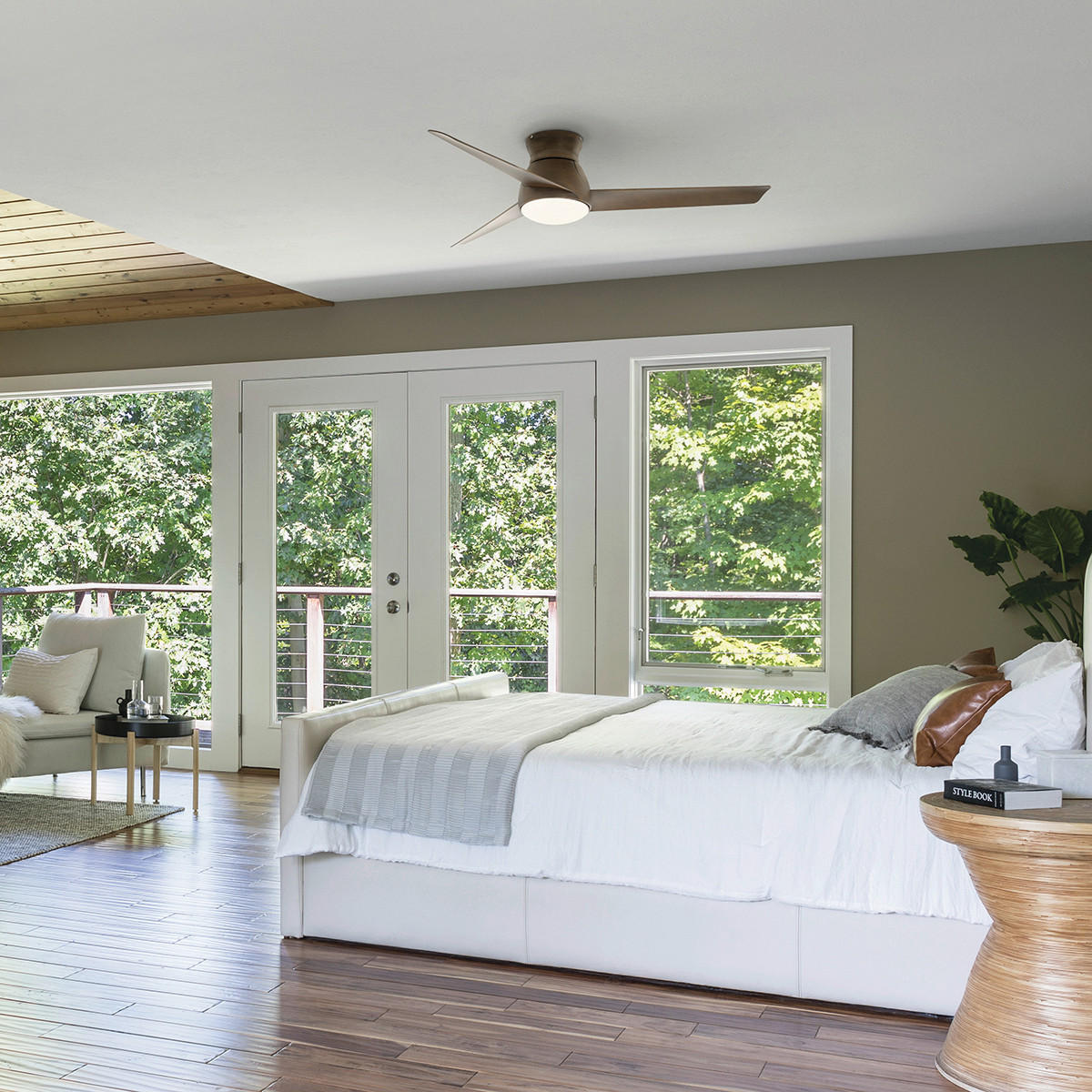 DECKENVENTILATOR - Walnussfarben, Basics, Glas/Kunststoff (152/29cm) - Elstead Lighting