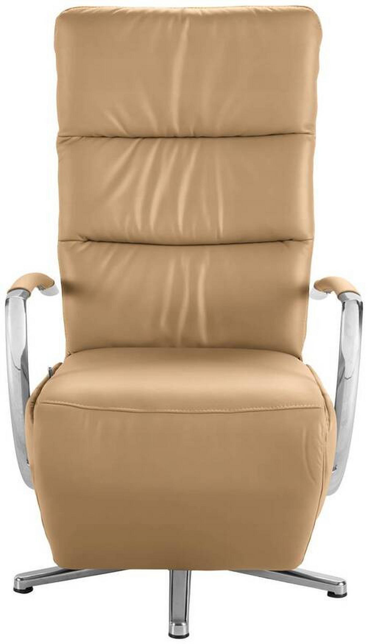 RELAXSESSEL in Leder Honig  - Chromfarben/Honig, Design, Leder/Metall (64/112/80cm) - Cantus