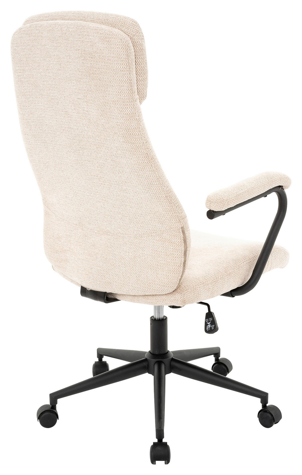 CHEFSESSEL Webstoff Creme, Schwarz  - Creme/Schwarz, MODERN, Kunststoff/Textil (60/108-116/67cm) - MID.YOU