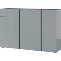 SIDEBOARD 150/104/42 cm  in Graphitfarben, Grau  - Graphitfarben/Schwarz, KONVENTIONELL, Glas/Holzwerkstoff (150/104/42cm)