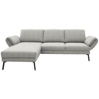 ECKSOFA  in Flachgewebe Silberfarben  175-224/255-365 cm  - Silberfarben/Schwarz, Design, Textil/Metall (175-224/255-365cm) - Dieter Knoll