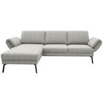 ECKSOFA  in Flachgewebe Silberfarben  175-224/255-365 cm  - Silberfarben/Schwarz, Design, Textil/Metall (175-224/255-365cm) - Dieter Knoll