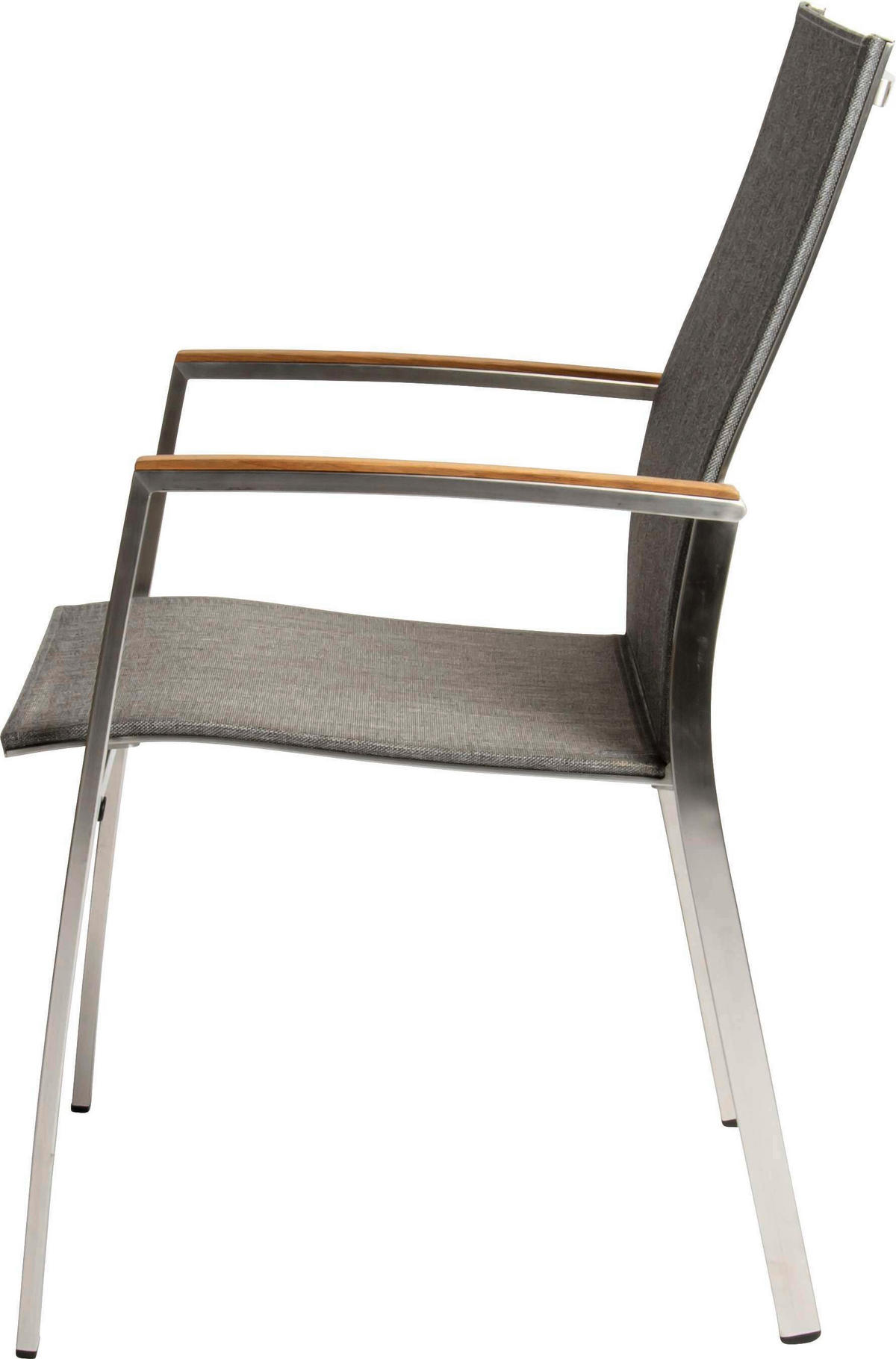 STAPELSESSEL in Holz, Metall, Textil Grau, Edelstahlfarben  - Edelstahlfarben/Grau, Basics, Holz/Textil (56/92/63cm) - Stern