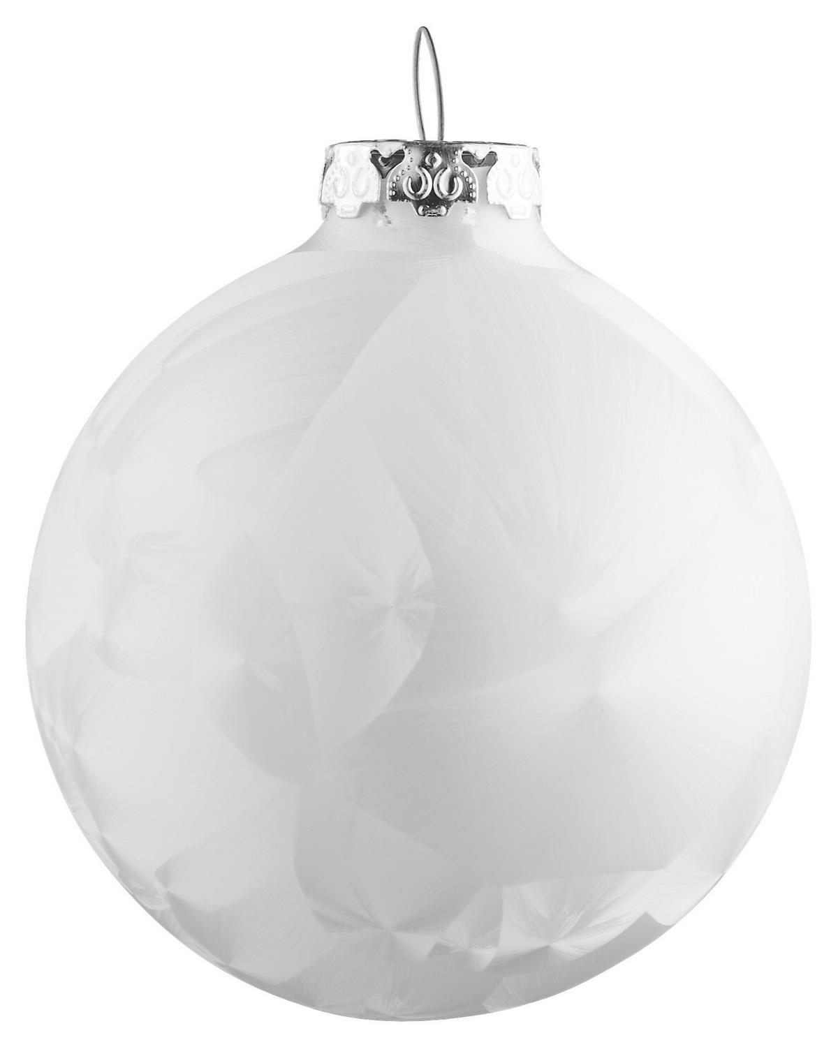 CHRISTBAUMKUGEL-SET 8 cm 12-teilig  - Silberfarben/Weiß, Basics, Glas (8cm) - X-Mas