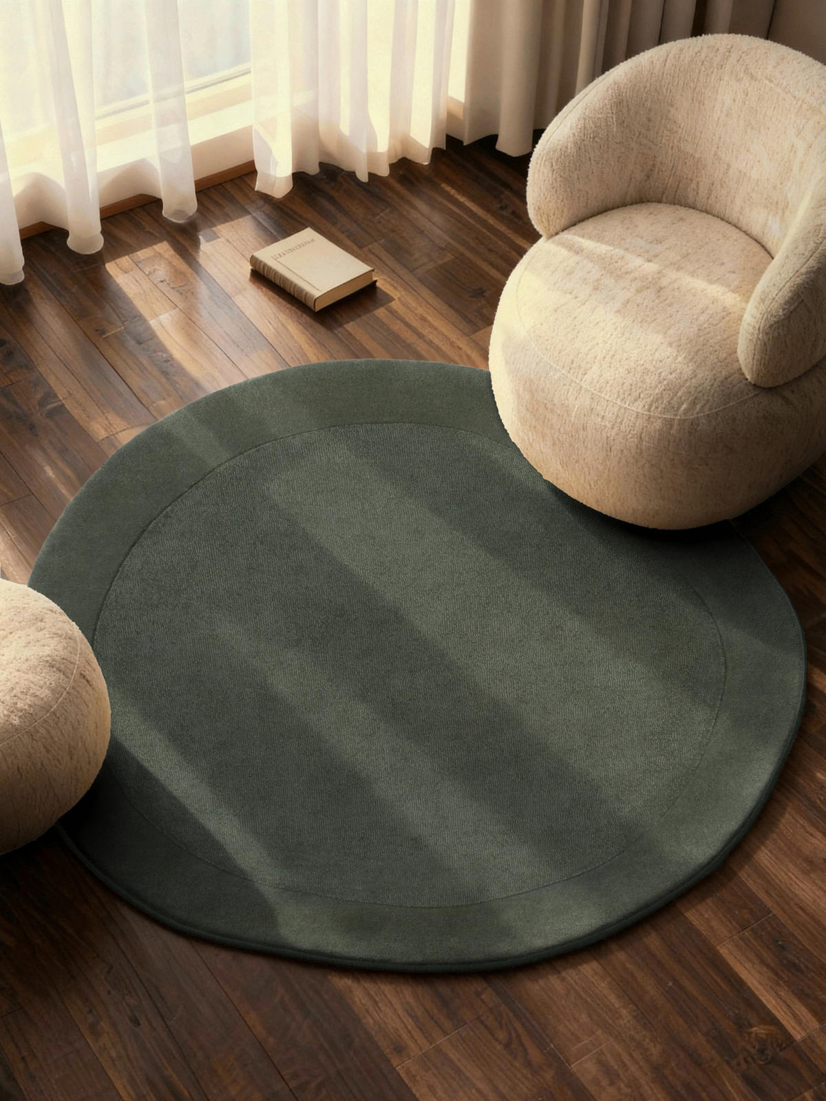 WOLLTEPPICH 160 cm 1812 Dunkelgrün organisch  - Dunkelgrün, KONVENTIONELL, Textil (160cm) - Villeroy & Boch