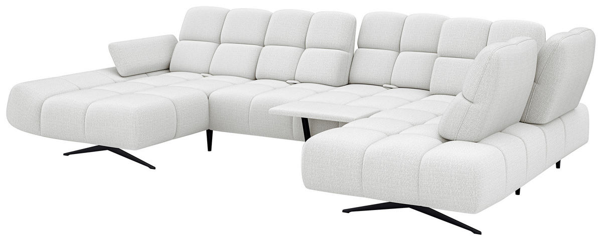 SOFFA i vävt tyg grå  - grå/svart, Design, metall/textil (343/355/91/172/176cm) - Belluti
