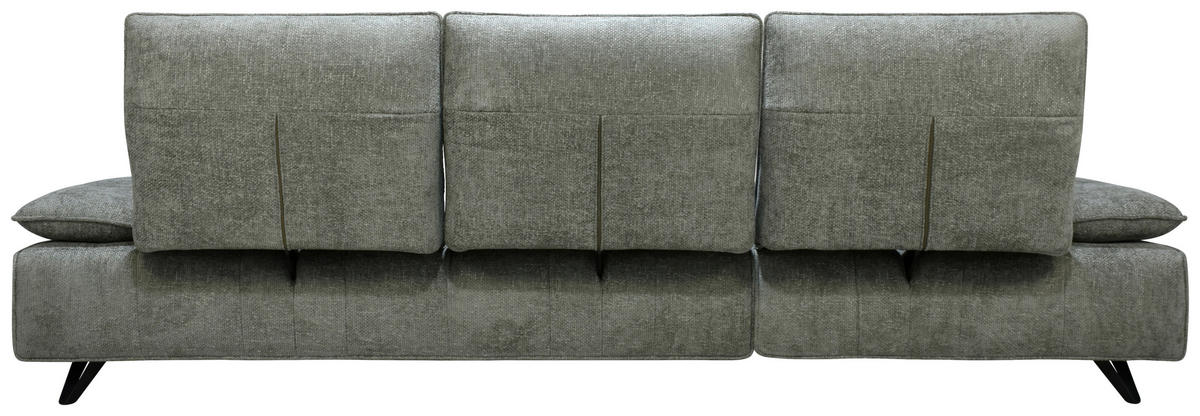 ECKSOFA Grau Chenille  - Schwarz/Grau, Design, Kunststoff/Textil (162/314cm) - Livetastic