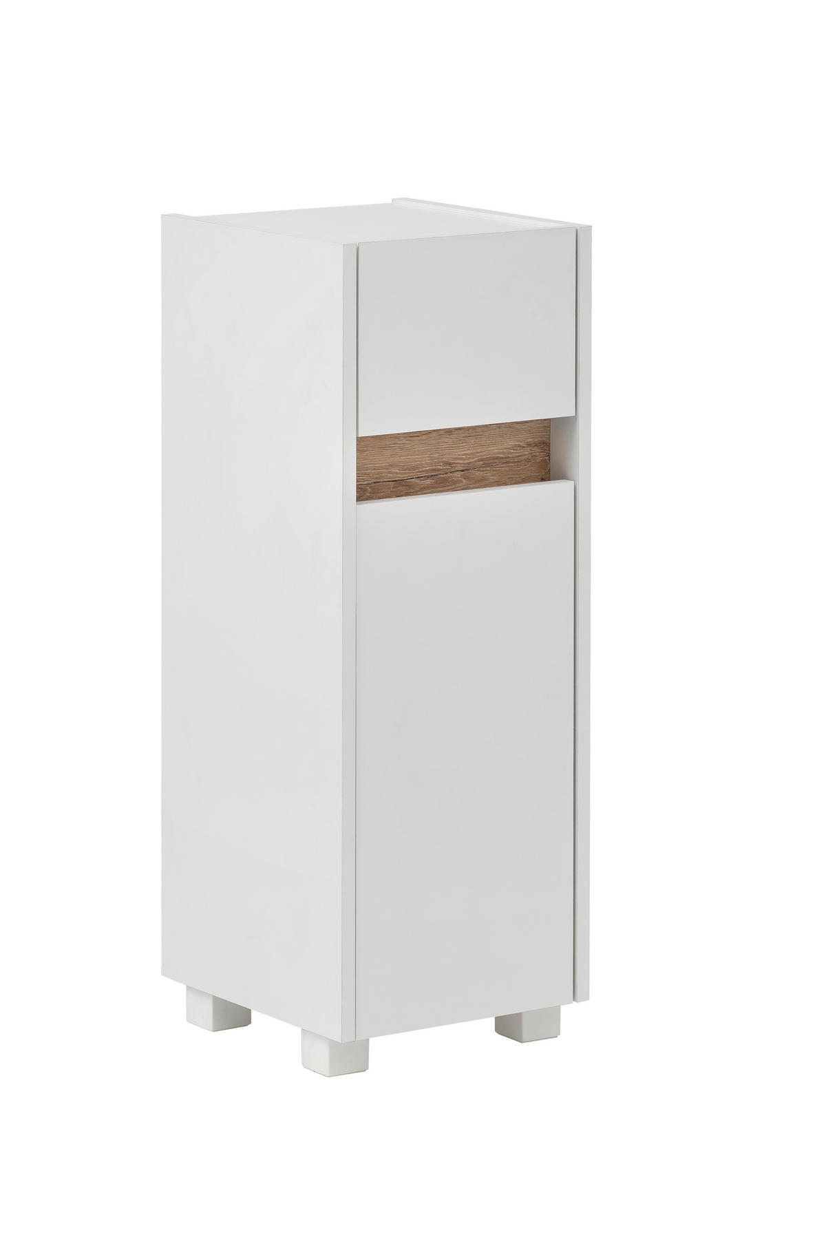 UNTERSCHRANK 30,2/84,8/33 cm   - Eichefarben/Silberfarben, MODERN, Holzwerkstoff/Kunststoff (30,2/84,8/33cm) - home24