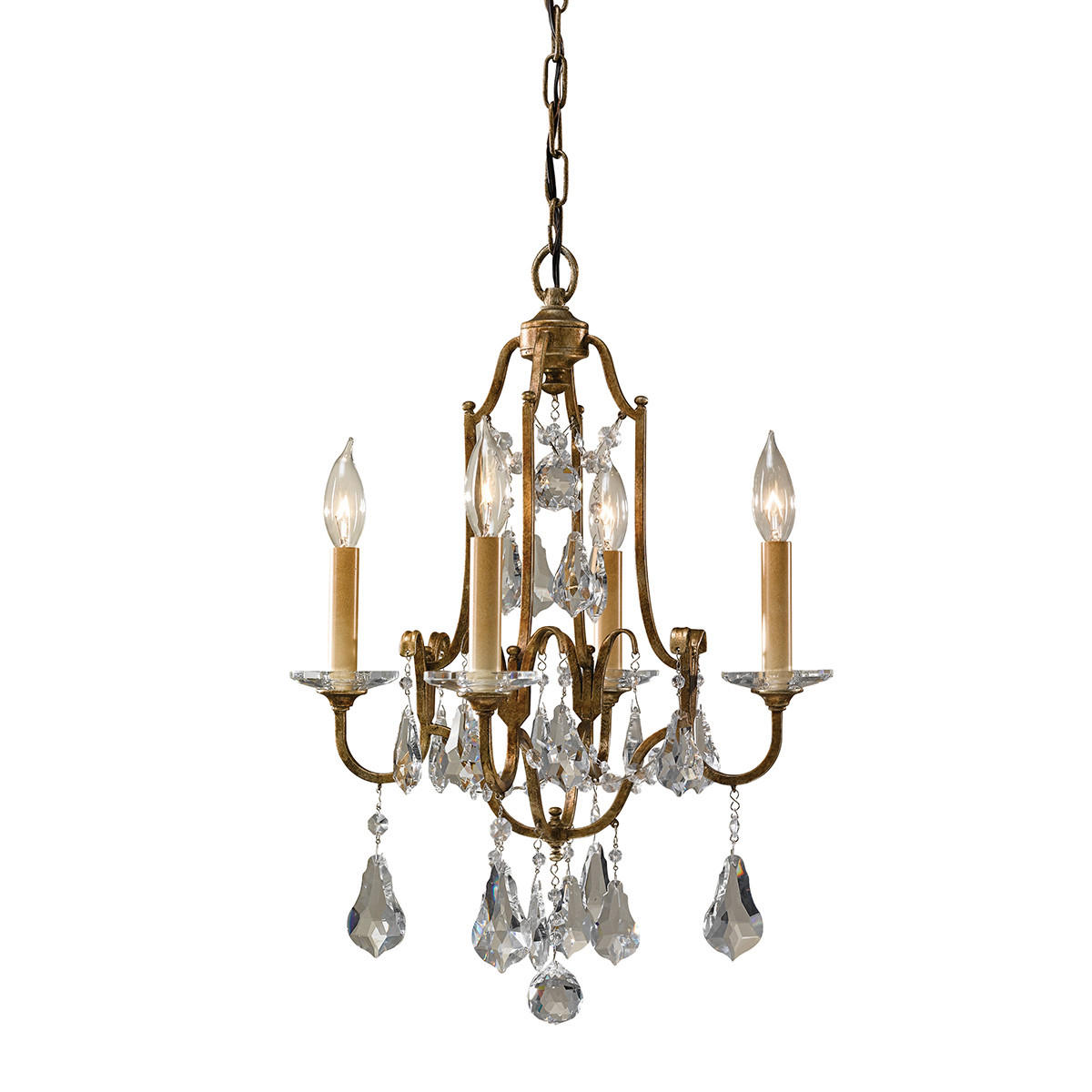 KRONLEUCHTER 41/53.3 cm    - Bronzefarben, Konventionell, Glas/Metall (41/53.3cm) - Elstead Lighting
