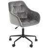 DREHSTUHL Samt Schwarz, Dunkelgrau  - Dunkelgrau/Schwarz, Trend, Kunststoff/Textil (59/92/58,5cm) - Carryhome