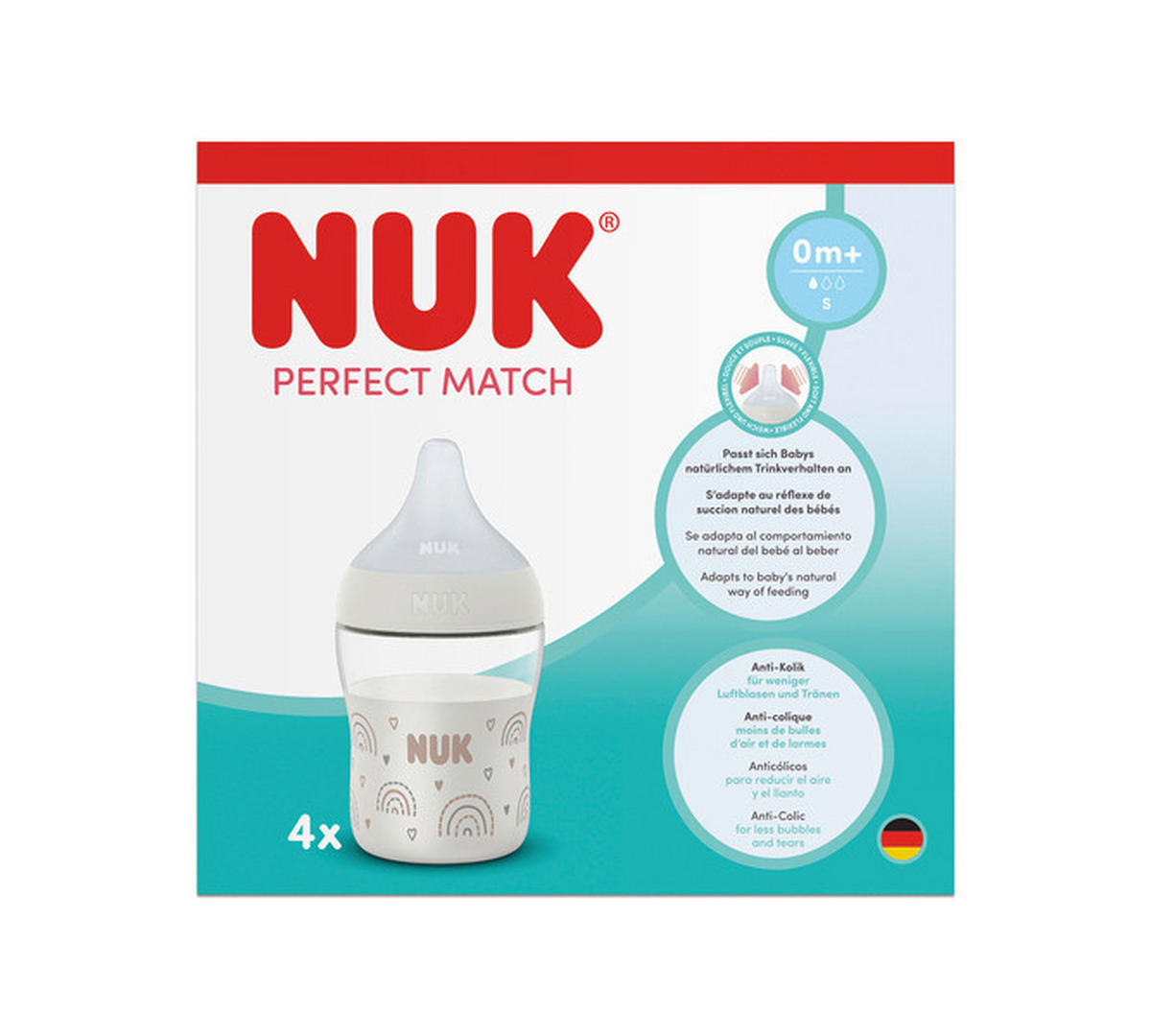 FLÄSCHCHENSET Perfect Match 4-teilig  - Beige, Basics, Kunststoff (14,3/14,3/14,3cm) - NUK