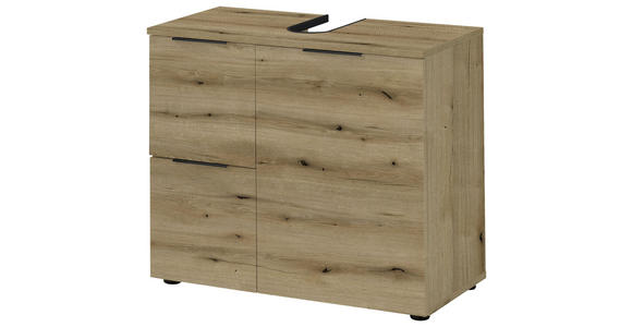 WASCHBECKENUNTERSCHRANK 70/60/35 cm - Eichefarben/Schwarz, KONVENTIONELL, Holzwerkstoff/Kunststoff (70/60/35cm) - Xora