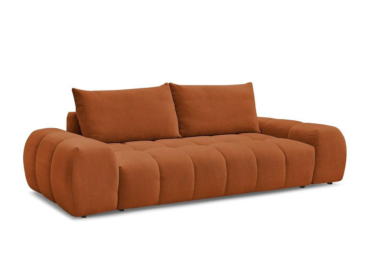 SCHLAFSOFA EVEREST  mit Rücken echt, Armteil links, Armteil rechts Struktur Orange  - Schwarz/Orange, MODERN, Kunststoff/Textil (278/90/115cm)