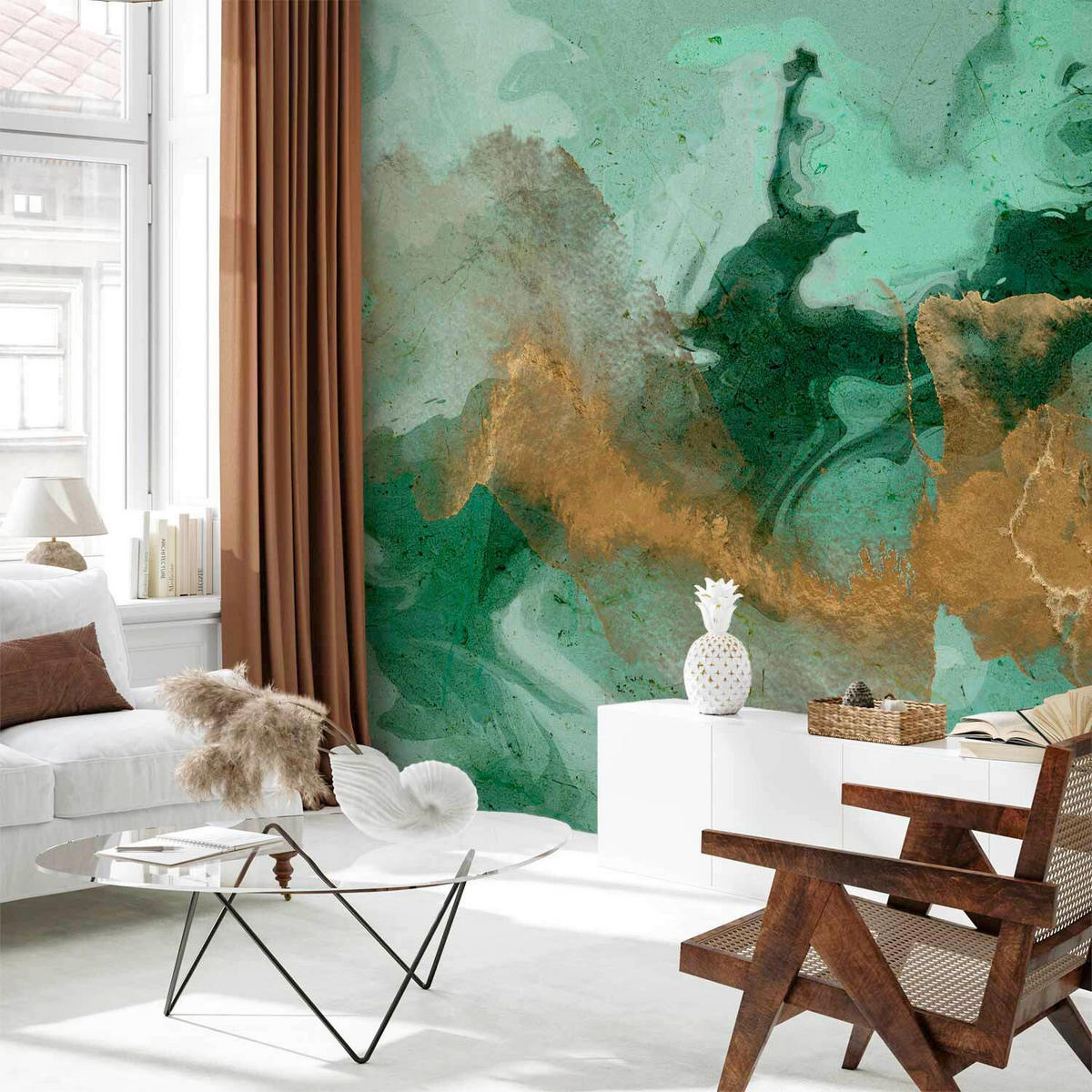 FOTOTAPETE - Grün/Honig, LIFESTYLE, Textil (400/280cm) - artgeist