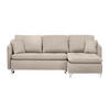 ECKSOFA in Flachgewebe Creme  - Silberfarben/Creme, Design, Textil/Metall (223/146cm) - Ti'me