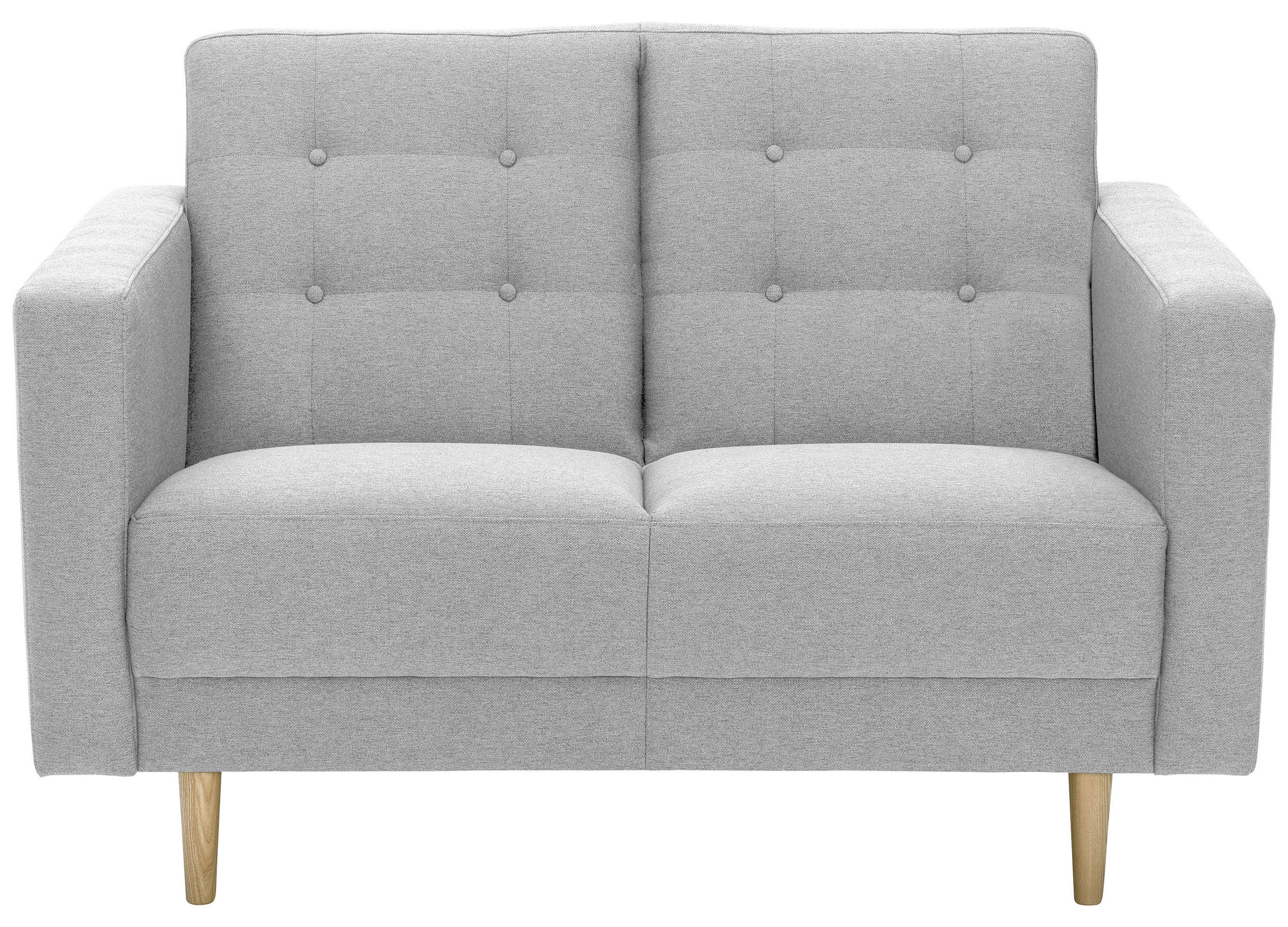2-SITZER-SOFA  in Flachgewebe Hellgrau  - Eschefarben/Hellgrau, MODERN, Holz/Textil (128/81cm) - Max Winzer