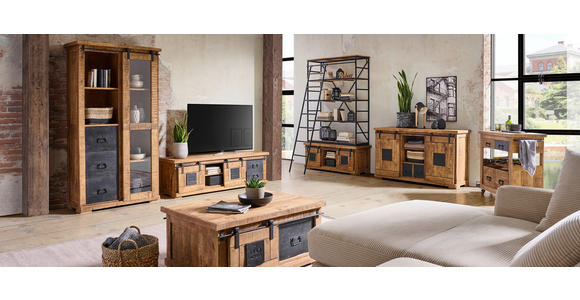 SIDEBOARD  145/85/45 cm 2 Schublade(n)  - Schwarz/Naturfarben, KONVENTIONELL, Holz/Holzwerkstoff (145/85/45cm) - Landscape