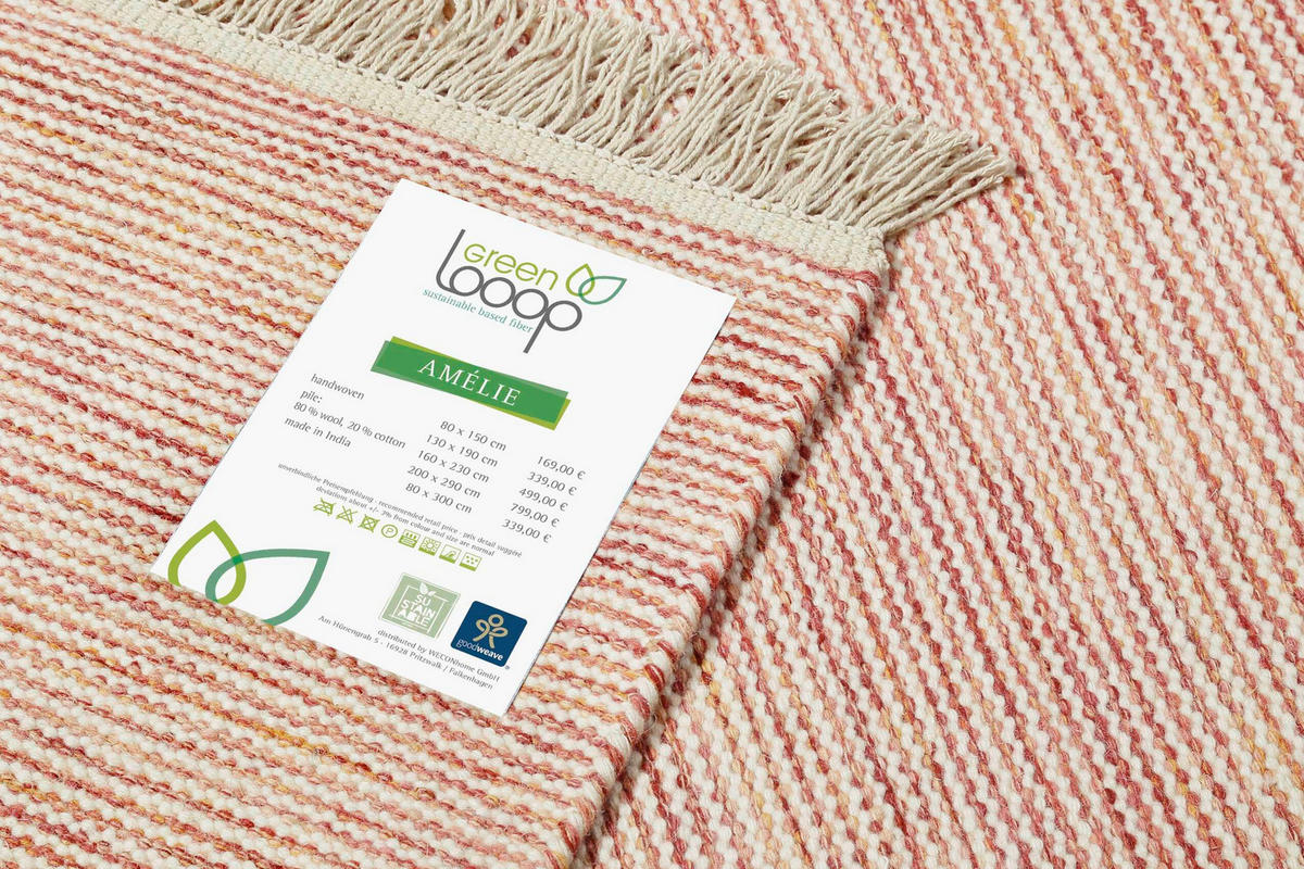 LÄUFER 80/300 cm Amélie  - Creme/Altrosa, Design, Textil (80/300cm)