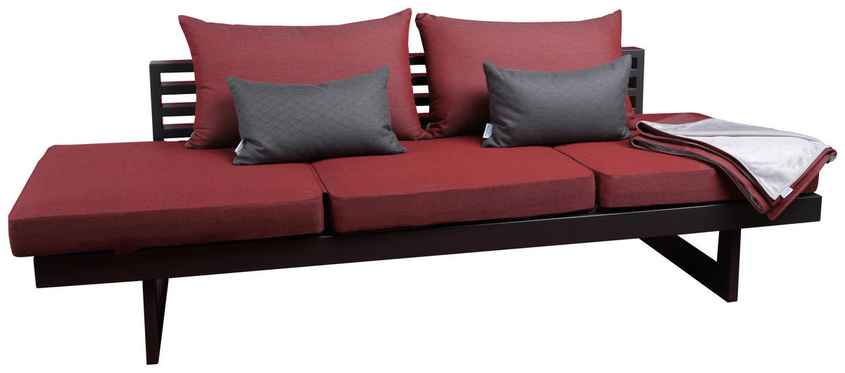 GARTENBANK 216/68/80 cm  Aluminium  - Bordeaux/Anthrazit, Design, Textil/Metall (216/68/80cm) - Stern