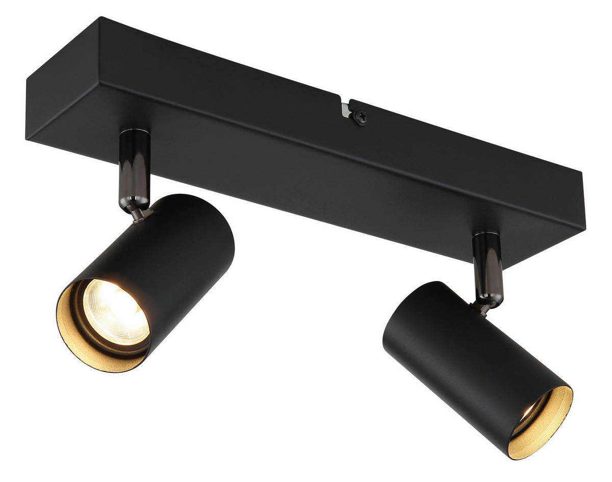 LED-STRAHLER 26/6/11 cm   - Schwarzchrom/Schwarz, Design, Metall (26/6/11cm) - Globo