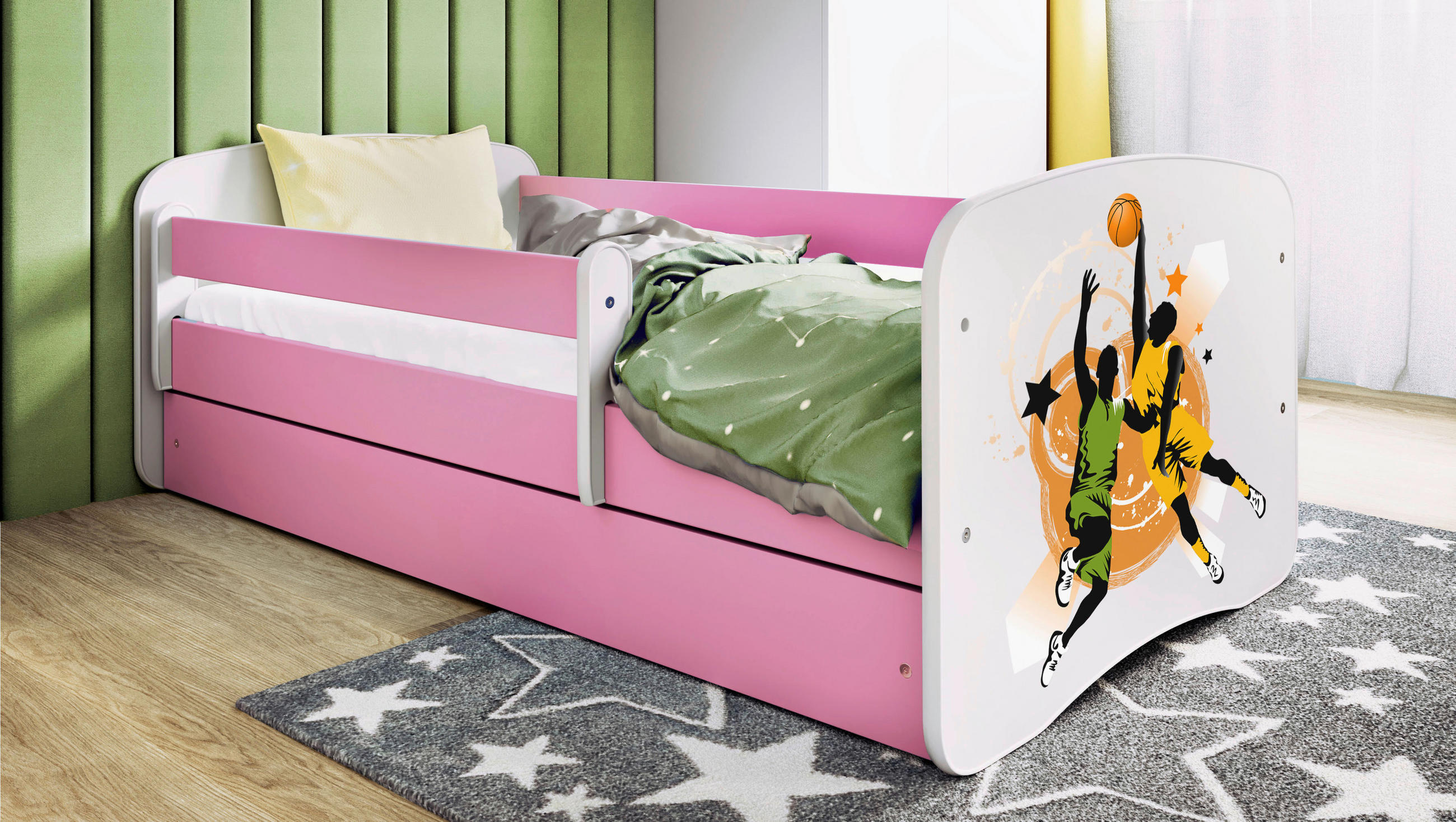 Mid.you Kinder-/Juniorbett Babydreams Weiß, Pink 80x160 cm